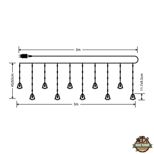 Modee Karácsonyi LED Dekoráció Adapteres C3004 (110LED/3m) warm