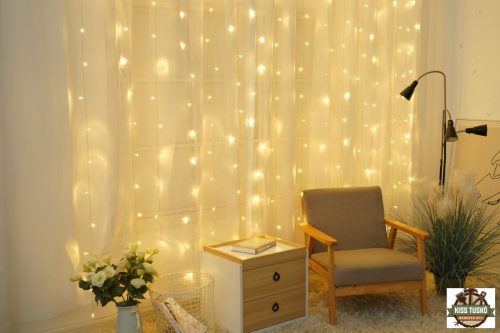 Modee Karácsonyi LED Dekoráció Ablakra Adapteres C3006 (300LED/3m x 3m) warm