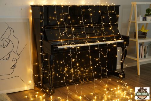 Modee Karácsonyi LED Dekoráció Ablakra Adapteres C3006 (300LED/3m x 3m) warm