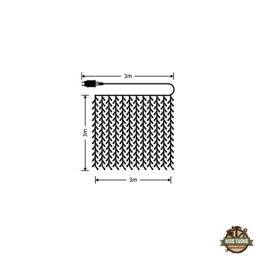 Modee Karácsonyi LED Dekoráció Ablakra Adapteres C3006 (300LED/3m x 3m) warm