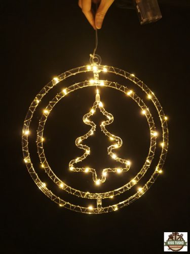 Modee Karácsonyi LED Dekoráció Ablakra Elemes C3007 (48LED D30cm)