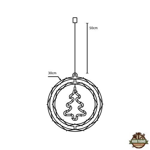 Modee Karácsonyi LED Dekoráció Ablakra Elemes C3007 (48LED D30cm)