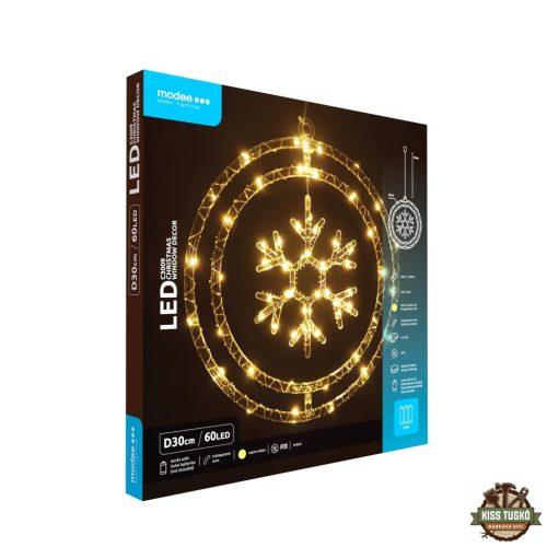 Modee Karácsonyi LED Dekoráció Ablakra Elemes C3009 (60LED D30cm)