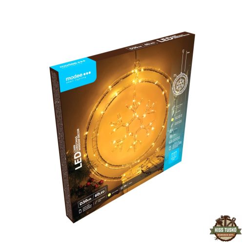 Modee Karácsonyi LED Dekoráció Ablakra Elemes C3009 (60LED D30cm)