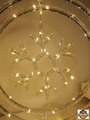 Modee Karácsonyi LED Dekoráció Ablakra Elemes C3009 (60LED D30cm)