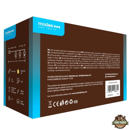 Modee Karácsonyi LED Füzér Dekor Elemes C3010 (10LED/90cm/10cm) warm