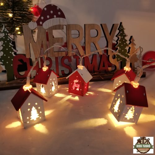 Modee Karácsonyi LED Füzér Dekor Elemes C3010 (10LED/90cm/10cm) warm