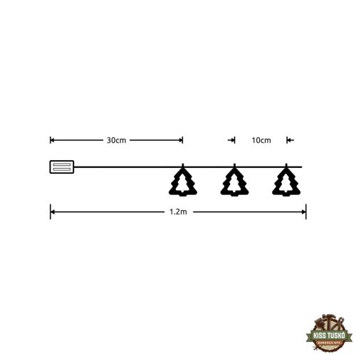 Modee Karácsonyi LED Füzér Dekor Elemes C3011 (10LED/90cm/10cm) warm