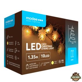   Modee Karácsonyi LED Füzér Dekor Elemes C3012 (10LED/135cm/15cm) warm