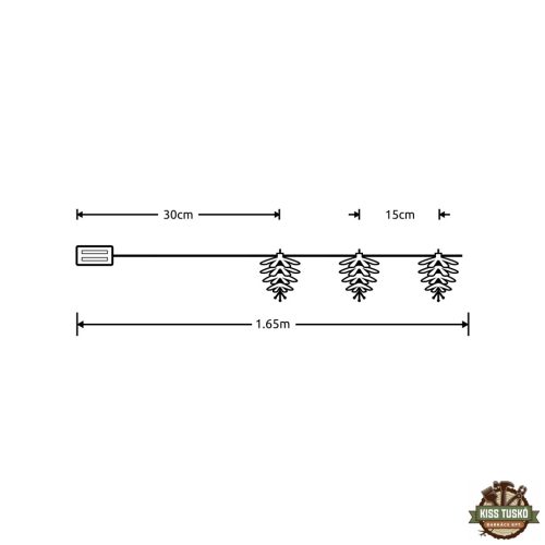 Modee Karácsonyi LED Füzér Dekor Elemes C3012 (10LED/135cm/15cm) warm