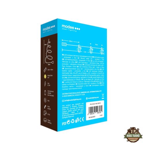 Modee Karácsonyi LED Füzér Dekor Elemes + Csipesz C3013 (10LED/90cm/10cm) warm