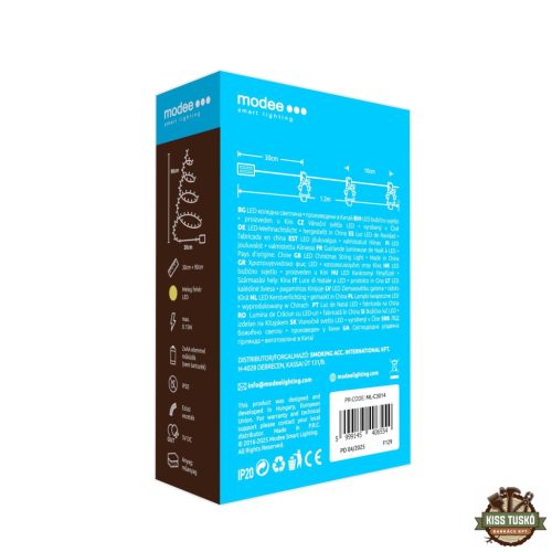 Modee Karácsonyi LED Füzér Dekor Elemes + Csipesz C3014 (10LED/90cm/10cm) warm