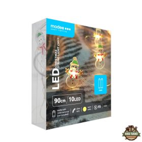   Modee Karácsonyi LED Füzér Dekor Elemes C3017 (10LED/90cm/10cm) warm