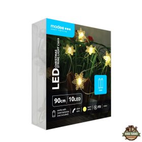   Modee Karácsonyi LED Füzér Dekor Elemes C3019 (10LED/90cm/10cm) warm