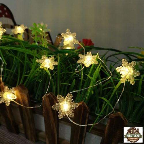 Modee Karácsonyi LED Füzér Dekor Elemes C3019 (10LED/90cm/10cm) warm