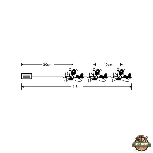 Modee Karácsonyi LED Füzér Dekor Elemes C3020 (10LED/90cm/10cm) warm