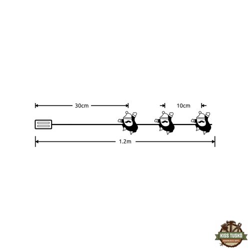 Modee Karácsonyi LED Füzér Dekor Elemes C3021 (10LED/90cm/10cm) warm