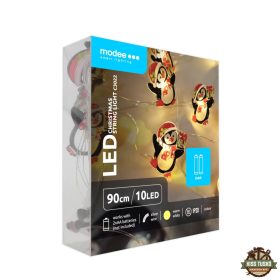   Modee Karácsonyi LED Füzér Dekor Elemes C3022 (10LED/90cm/10cm) warm