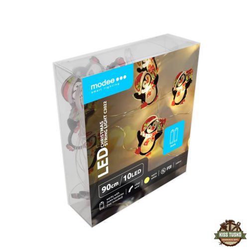 Modee Karácsonyi LED Füzér Dekor Elemes C3022 (10LED/90cm/10cm) warm