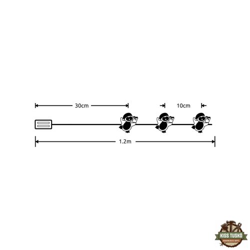 Modee Karácsonyi LED Füzér Dekor Elemes C3022 (10LED/90cm/10cm) warm