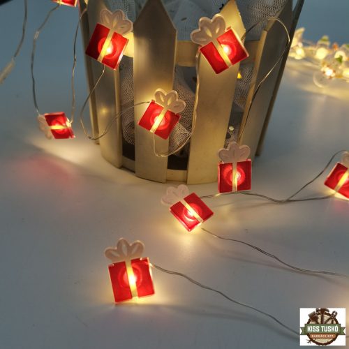 Modee Karácsonyi LED Füzér Dekor Elemes C3025 (10LED/90cm/10cm) warm