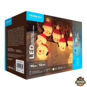   Modee Karácsonyi LED Füzér Dekor Elemes C3026 (10LED/90cm/10cm) warm