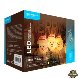   Modee Karácsonyi LED Füzér Dekor Elemes C3027 (10LED/90cm/10cm) warm