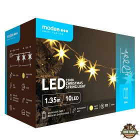   Modee Karácsonyi LED Füzér Dekor Elemes C3028 (10LED/135cm/15cm) warm