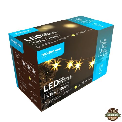 Modee Karácsonyi LED Füzér Dekor Elemes C3028 (10LED/135cm/15cm) warm