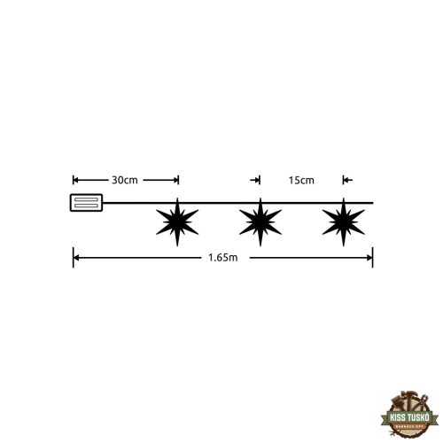Modee Karácsonyi LED Füzér Dekor Elemes C3028 (10LED/135cm/15cm) warm