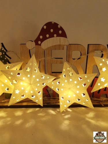 Modee Karácsonyi LED Füzér Dekor Elemes C3029 (10LED/90cm/10cm) warm