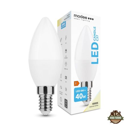 Modee Lighting LED Izzó Gyertya (Candle) 6W E14 200° 4000K (470 lumen)