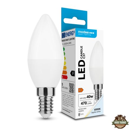 Modee Lighting LED Izzó Gyertya (Candle) 4,9W E14 200° 6000K (470 lumen) ERP