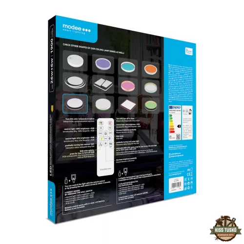 Modee Mennyezeti LED Lámpa CLB1BK 26+6W 3CCT+RGB D320mm +rem (1900 lumen) ERP