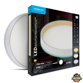   Modee Mennyezeti LED Lámpa CLE1WH 26+6W 3CCT+RGB D320mm +rem (1700 lumen) ERP