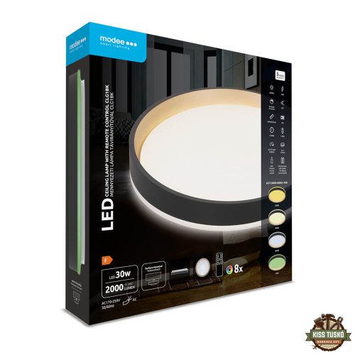 Modee Mennyezeti LED Lámpa CLGBK 30W 3CCT+RGB D390mm +rem (2000 lumen) ERP