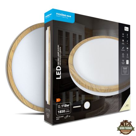 Modee Mennyezeti LED Lámpa 18W 4000K D336x55mm S-D101 Wood (1850 lumen) ERP