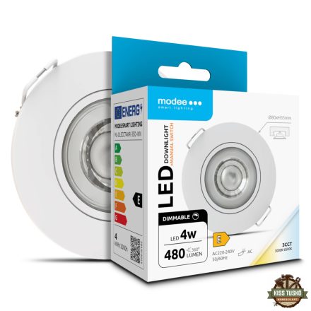 Modee LED Mélysugárzó Kerek 4W 3CCT IP44 D80xH32mm ROT (480 lumen) fehér ERP