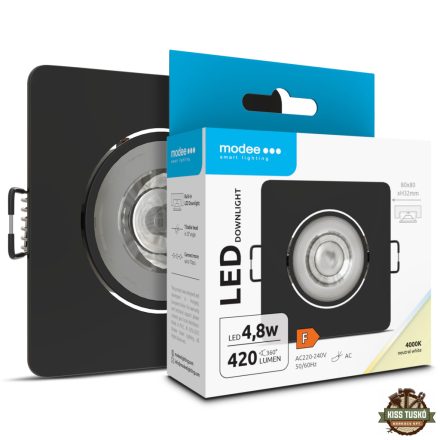 Modee LED Mélysugárzó Négyzet 4,8W 4000K IP20 80xH32mm ROT(420 lumen) feketeERP