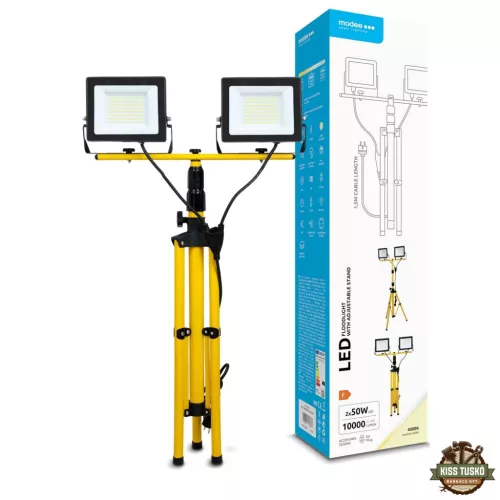 Modee LED Reflektor Munkalámpa állvánnyal 2x50W 120° 4000K (10000 lumen) ERP