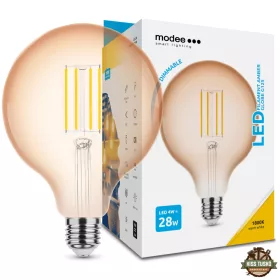   Modee LED Filament Amber Globe G125 4W E27 320° 1800K (360 lumen) dimm.