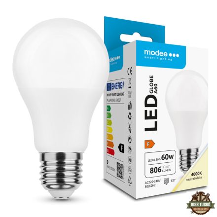 Modee Lighting LED Izzó Globe A60 8,5W E27 200° 4000K (806 lumen) ERP