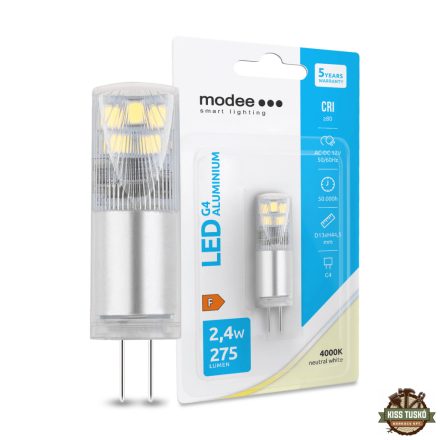 Modee Lighting LED Izzó G4 Aluminium AC-DC 12V 2,4W 4000K (275 lumen) ERP B1