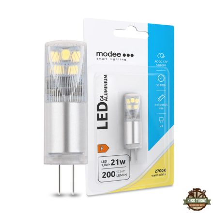 Modee Lighting LED Izzó G4 Aluminium AC-DC 12V 1,8W 2700K (200 lumen) ERP B1