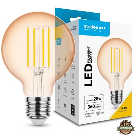 Modee LED Filament Amber Globe G80 4W E27 320° 1800K (360 lumen)