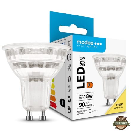 Modee Lighting LED Izzó Spot Üveg 1W GU10 36° 2700K (90 lumen) ERP