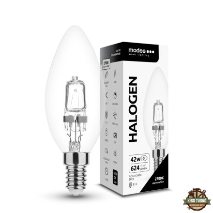 Modee Smart Lighting ECO Halogén Izzó Gyertya (Candle) 42W E14 (624 lumen)