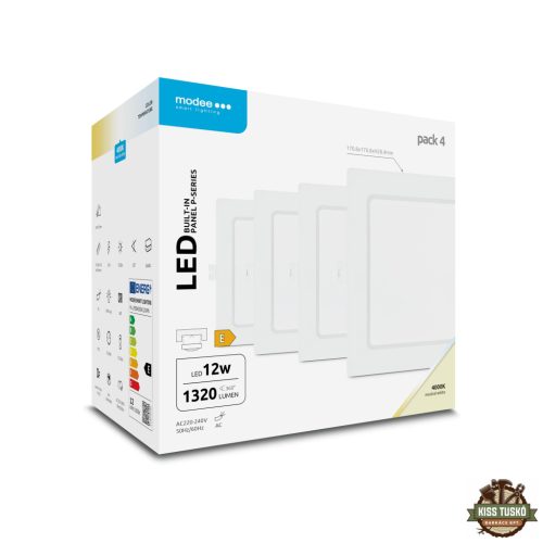 Modee LED Panel Négyzet - Beépíthető P-series 12W 4000K (1320 lumen) P4 ERP