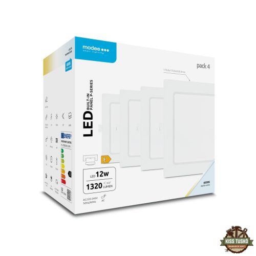 Modee LED Panel Négyzet - Beépíthető P-series 12W 6000K (1320 lumen) P4 ERP