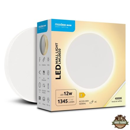 Modee LED Fali Lámpa (LWL0020) 12W IP65 D160x60mm 4000K (1345 lumen) Fehér